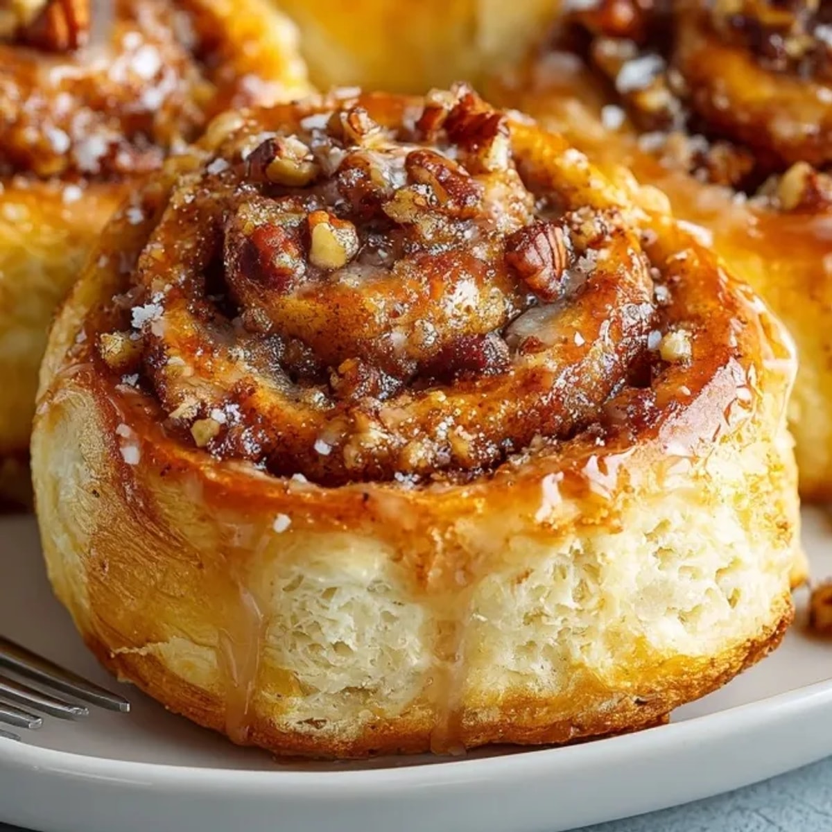 Warm and gooey spiced pumpkin cinnamon roll ups, ready to share this fall.