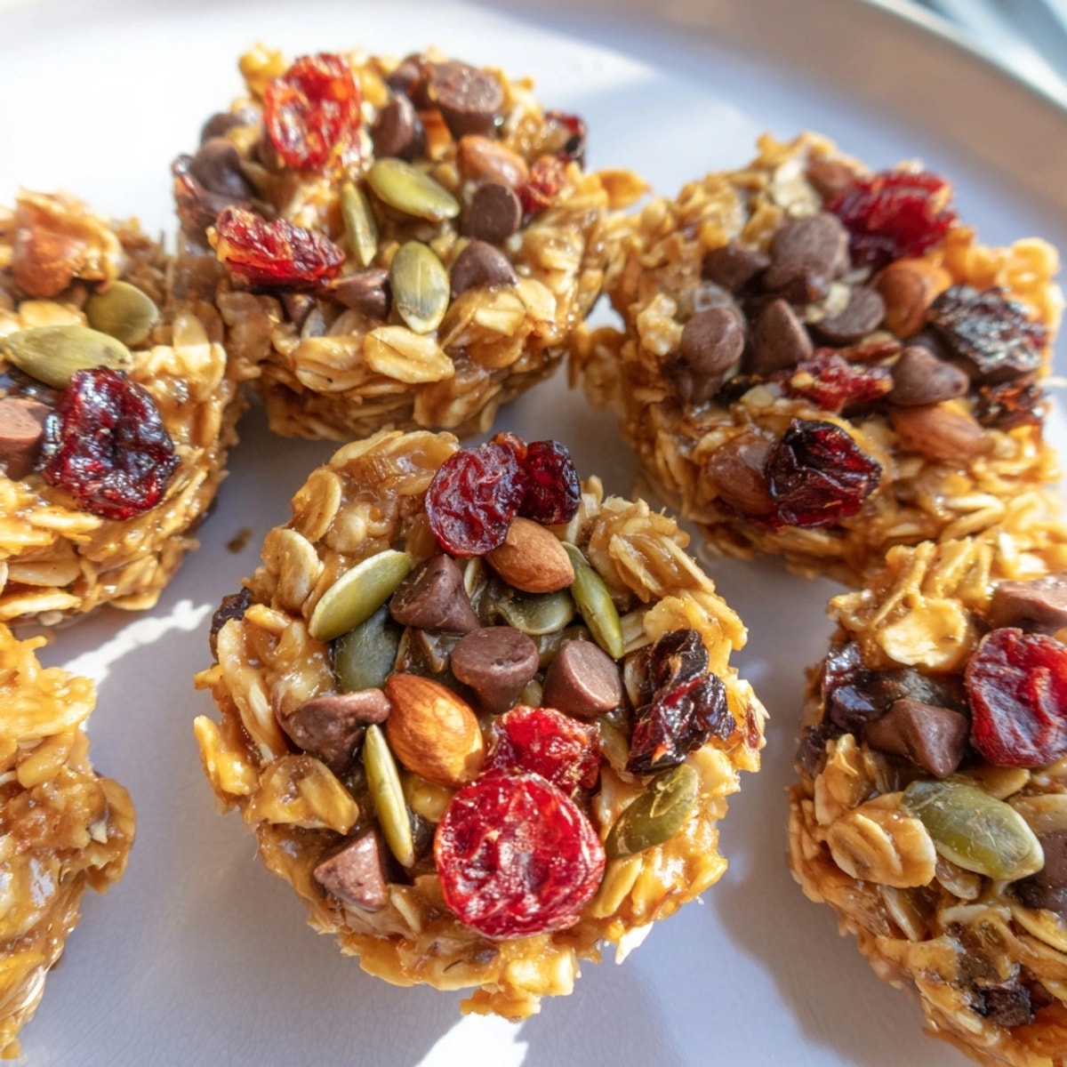 Grab-and-go Peanut Butter Trail Mix Breakfast Cups, perfect paired with coffee on rushed mornings.
