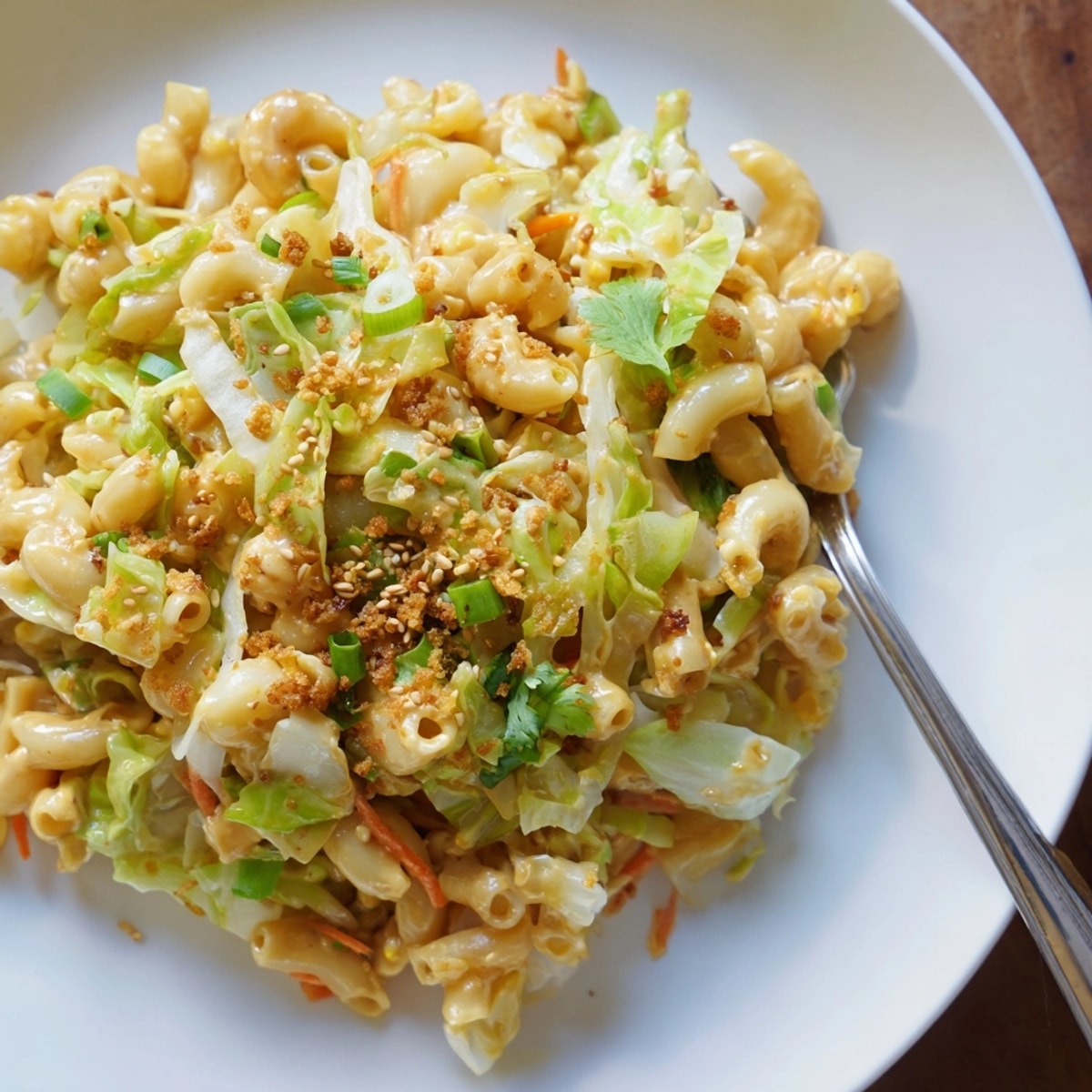 Comforting Mac and Cheese Egg Roll Stir-Fry: cheesy noodles, crisp vegetables, savory and utterly irresistible.