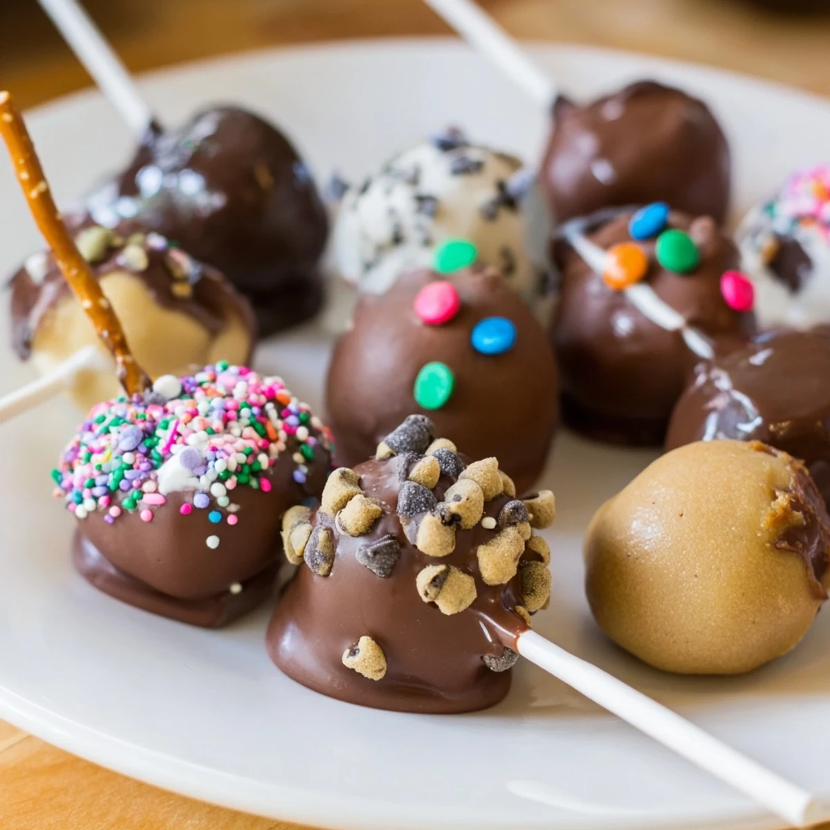 Delightful eggless Charcuterie Board Cookie Dough Pops perfect for parties and gatherings.  