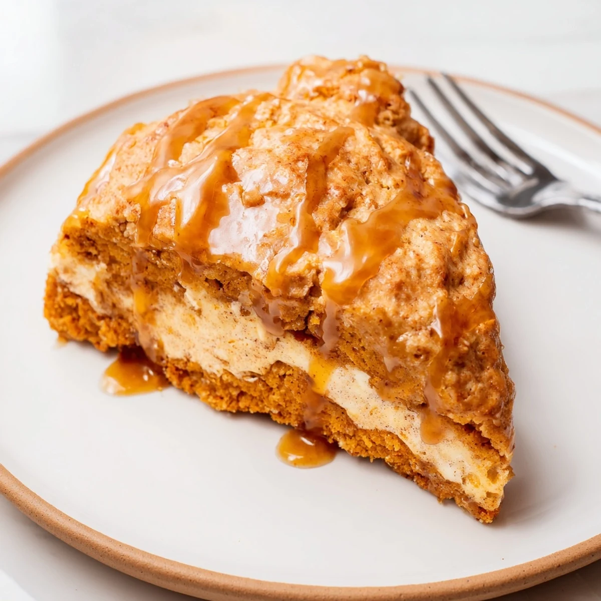 Delicious Chai Pumpkin Sweet Tea Cheesecake Cake Scones baked to golden perfection.  