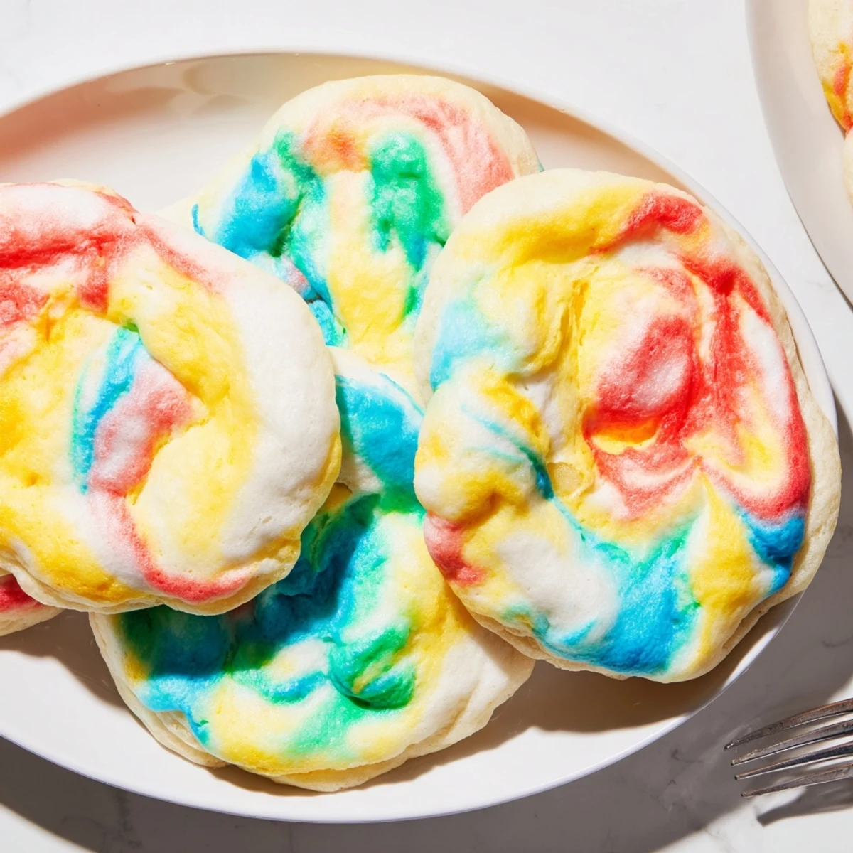 Colorful cloud bread recipe featuring light layers, ideal for fun snacks or desserts.  