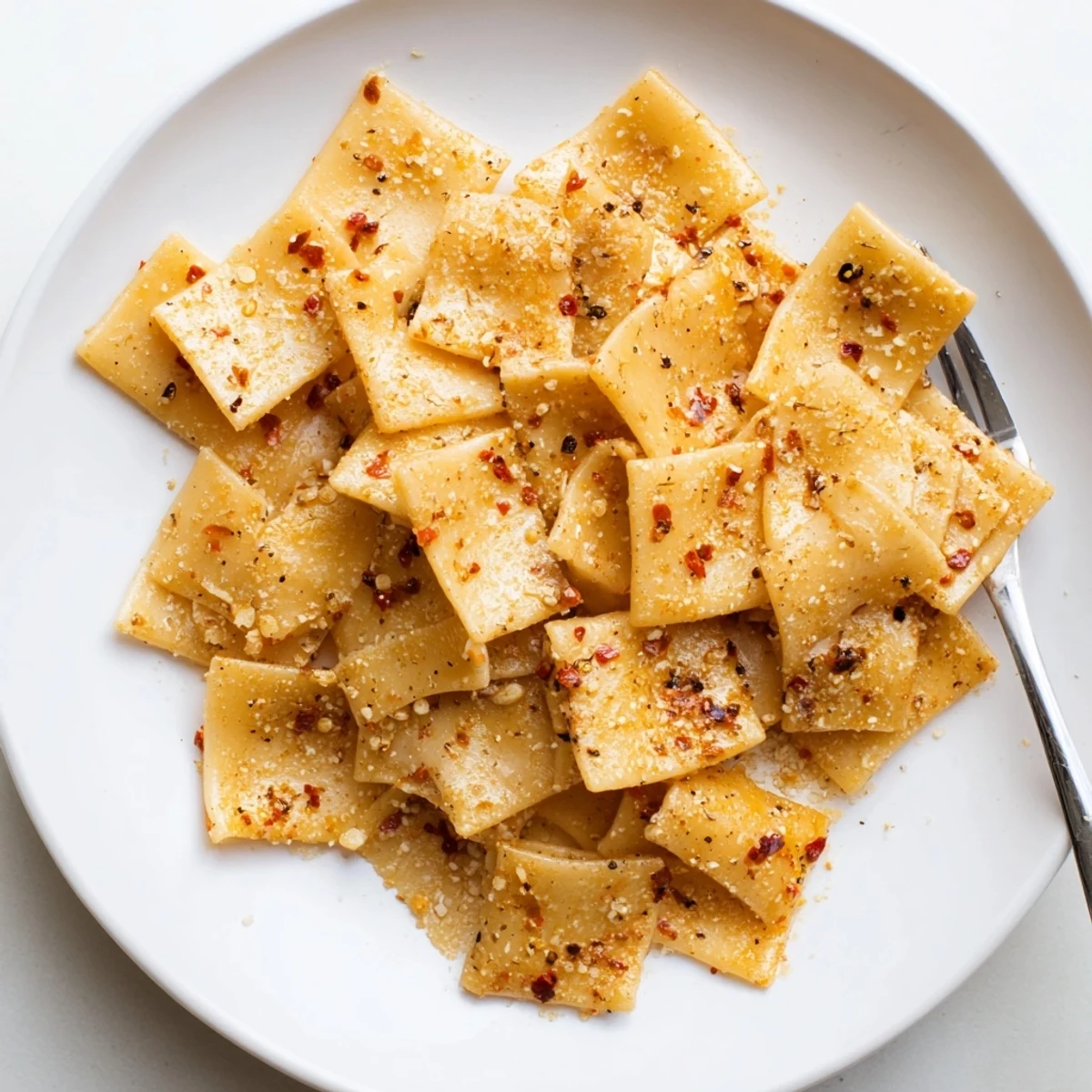 Deliciously crunchy pasta chips tossed in spices, great paired with your favorite dip.