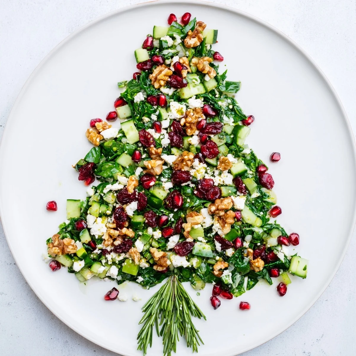 This stunning cranberry & feta cheese tree dip salad is ready to be shared, a festive holiday centerpiece.