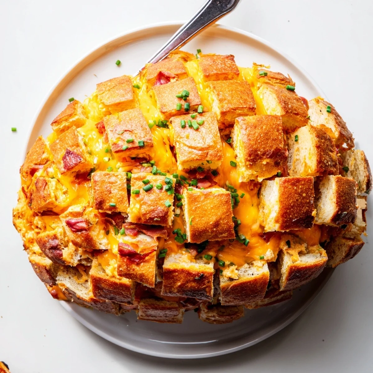 Warm, pull-apart pieces of Pimento Cheese & Jalapeño Grilled Cheese showcasing the spicy jalapeños and creamy filling.