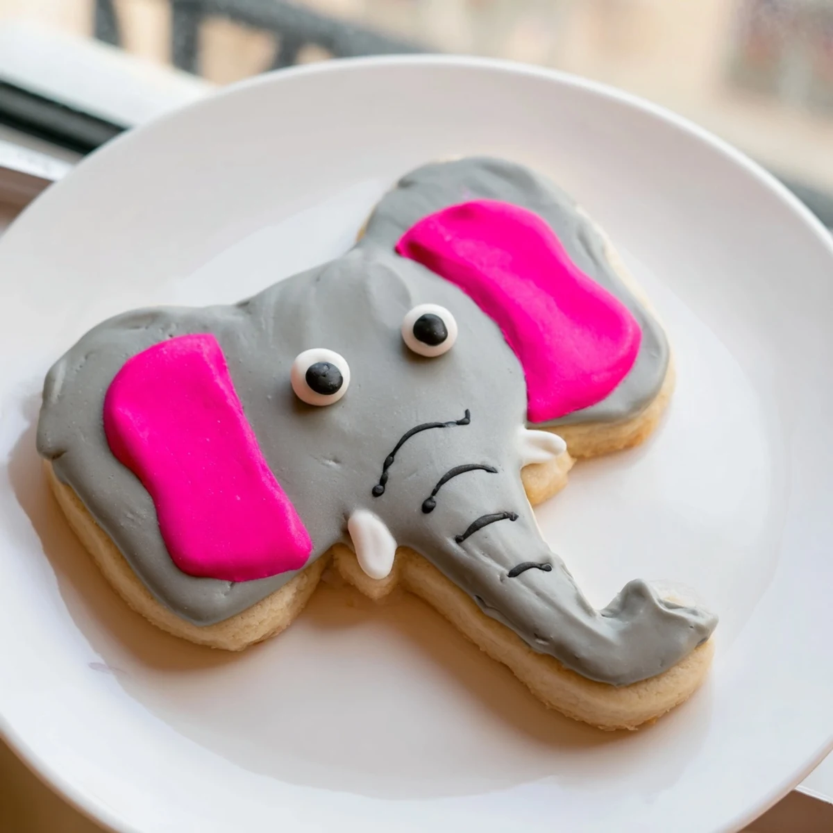 Warm, freshly baked Biscuits Amical Éléphant Géant cookies, perfectly decorated for a fun snack for kids.