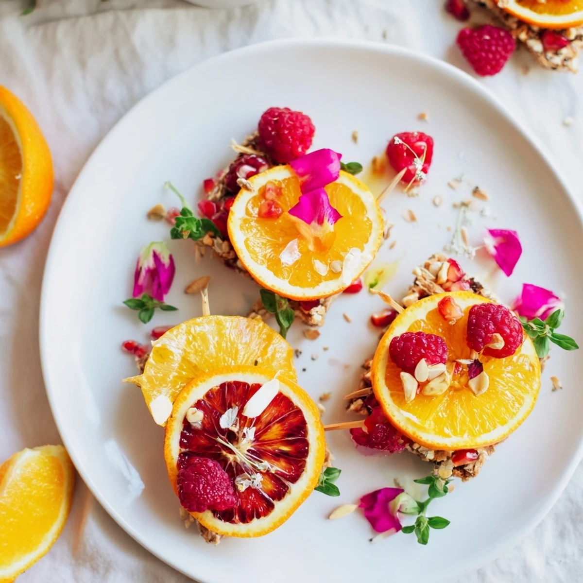 Elegant Baisers de Minuit cocktail garnishes with vibrant pomegranate and raspberry skewers, ready to serve.