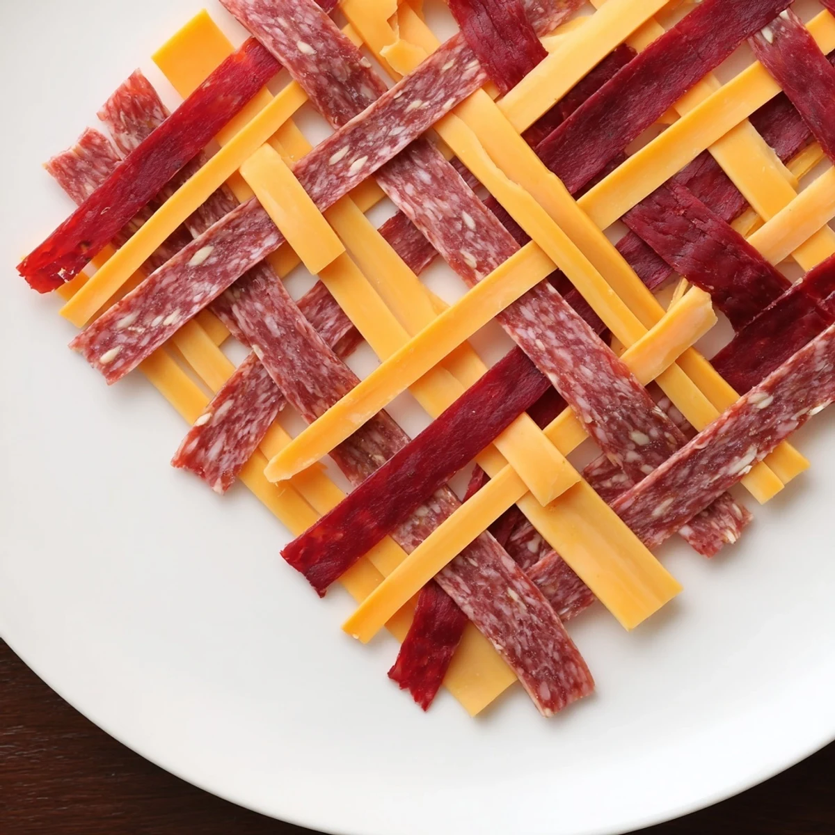 Enjoy a visually appealing The Tartan Plaid arranged on a platter, ready to serve and share.