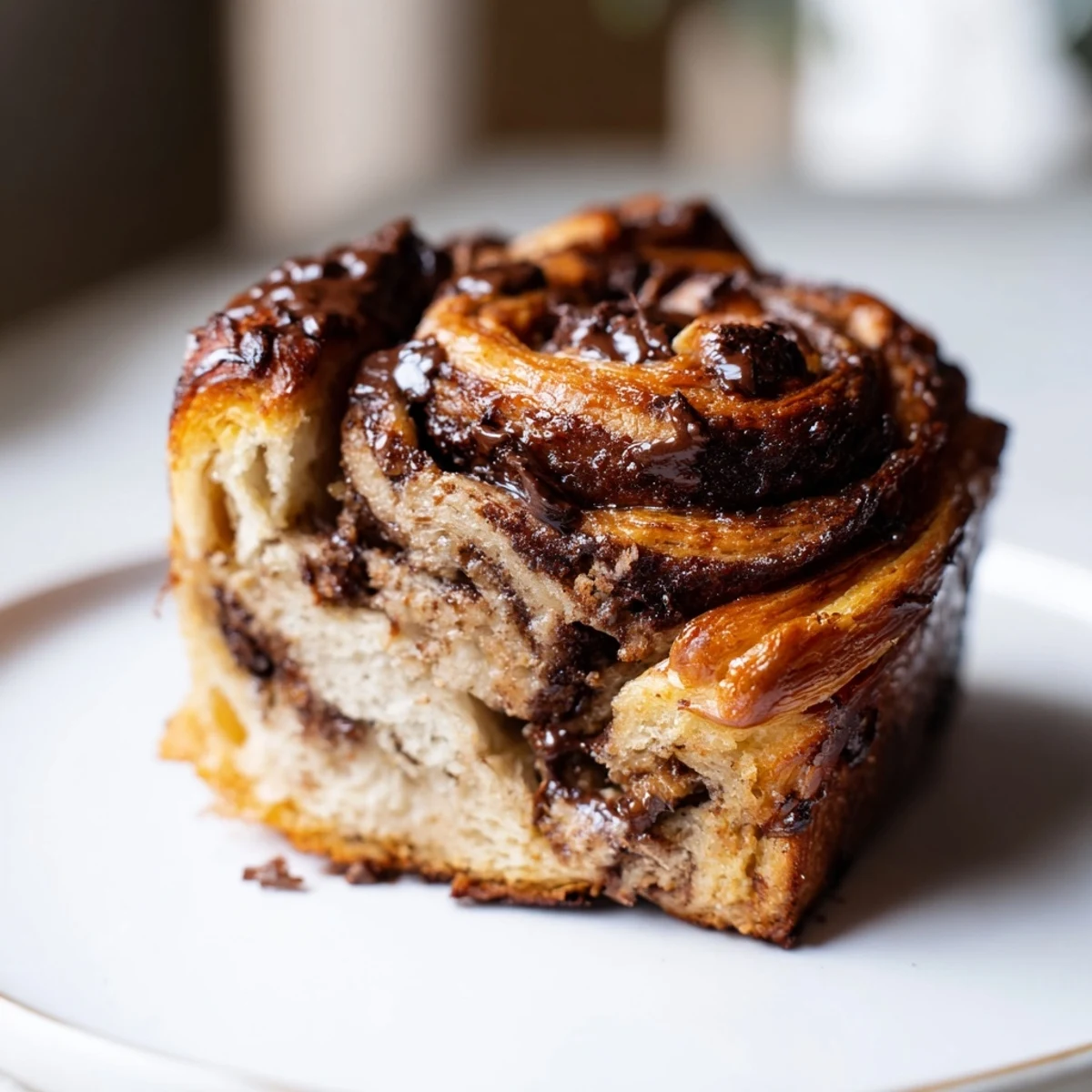 Golden, flaky layers topped with melting chocolate chips showcase homemade crookies ready to enjoy.