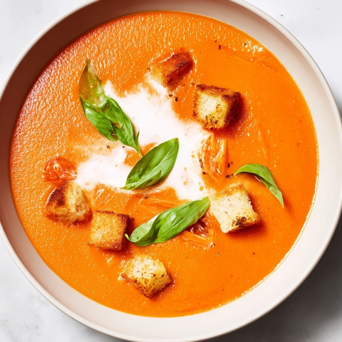 Imagine the rich, velvety texture of this Creamy Roasted Garlic Tomato Soup, perfect for a cozy, delicious dinner.