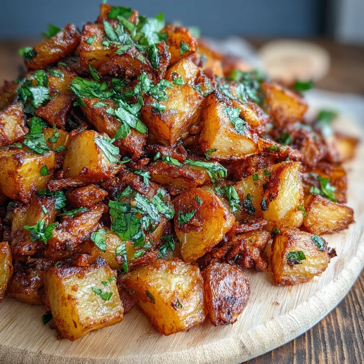 Garlicky, chili-lime Spicy Mexican-Style Street Potatoes plated with lime wedges and a creamy garnish for snacking.