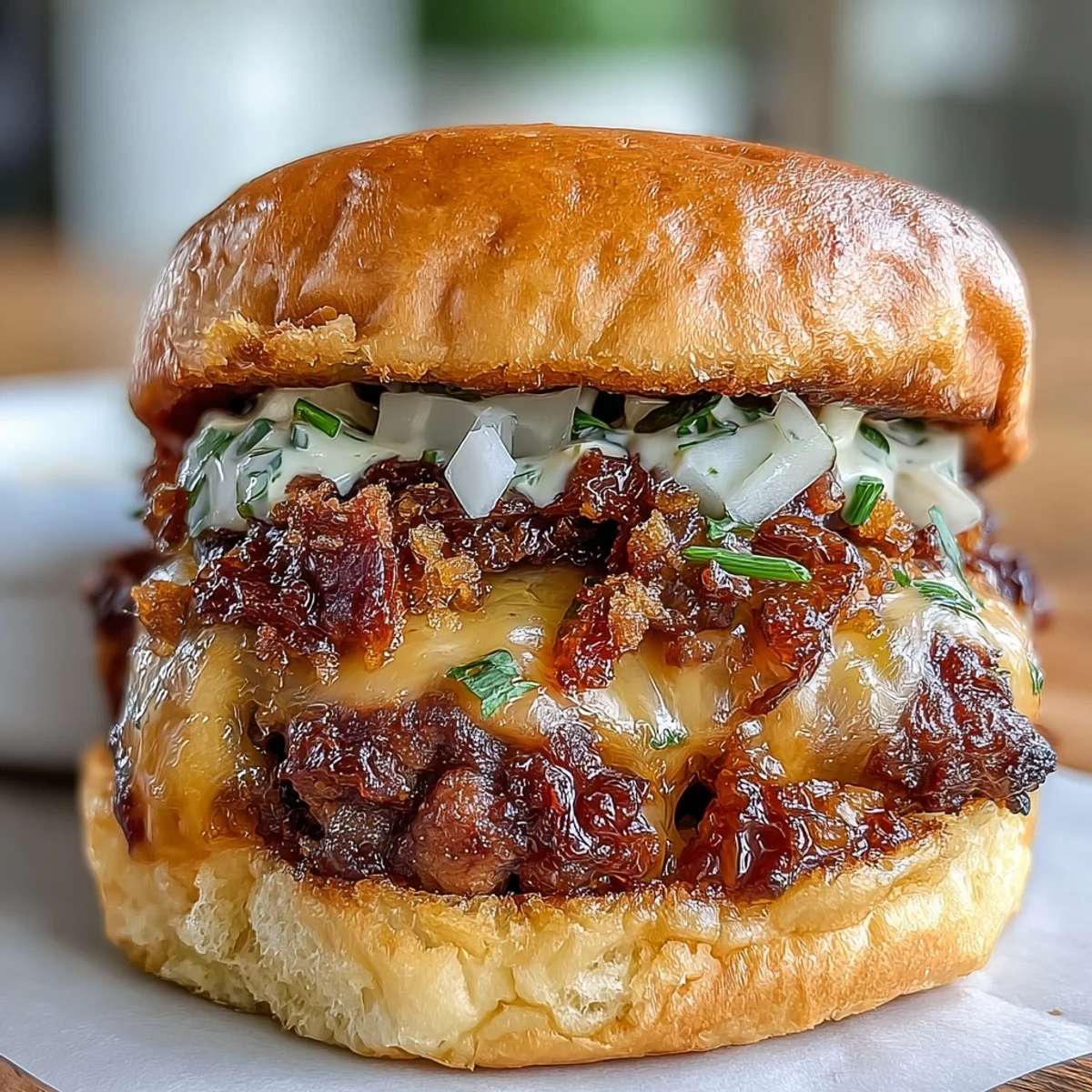 Mini smash burgers feature thin, seared beef patties on pillowy buns, topped with melted cheese and zesty sauce.  