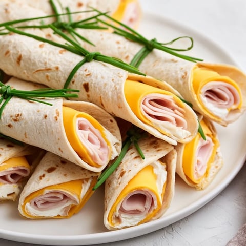 Close-up of freshly made Graduation Cap Diploma Snack Wraps featuring turkey and cheese, ready to enjoy.