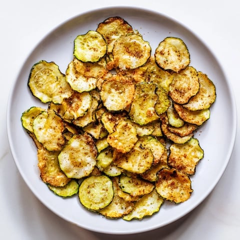 Golden baked crispy zucchini chips arranged on a baking sheet, ready for a delicious, healthy snack.