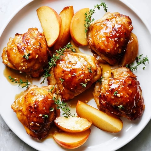 Golden, glistening Sticky Maple Apple Chicken, a comforting main course with tender, glazed chicken.