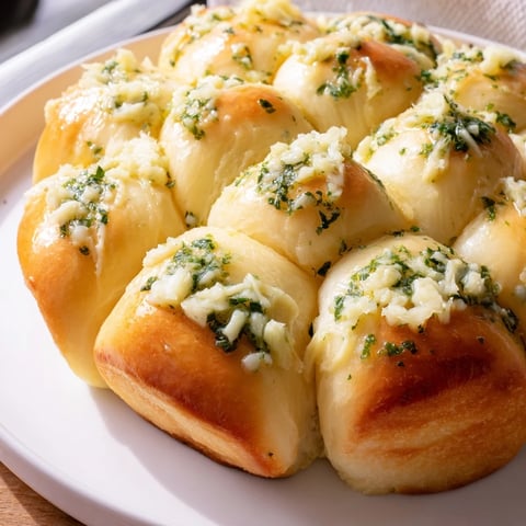 Golden, bubbly Garlic Butter Bread Pull-Apart, ready to share, with glistening garlic butter and parsley.