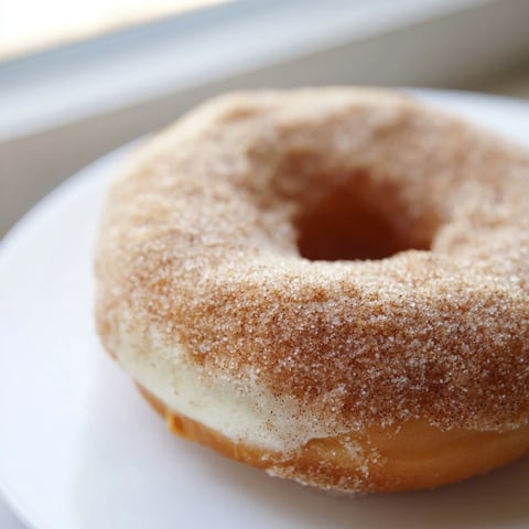 Golden, air fryer cinnamon sugar donuts, warm and irresistible, coated in a sweet, spiced glaze.