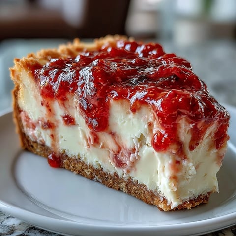 A slice of Guava Cheesecake with a pink swirl sits on a white plate near fresh guava fruit.