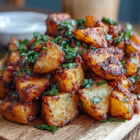 Golden, crispy diced potatoes coated in smoky spices and fresh cilantro for Spicy Mexican-Style Street Potatoes.