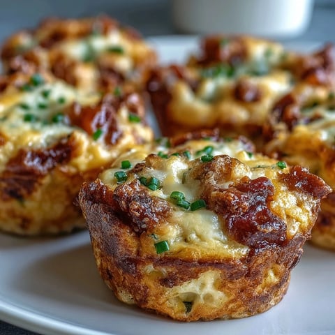 Golden-brown Ranch & Cheddar Egg Muffin Cups topped with melted cheddar and fresh chives on a cooling rack.