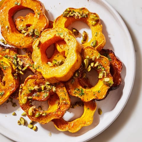 Baked Delicata Squash Pistachios