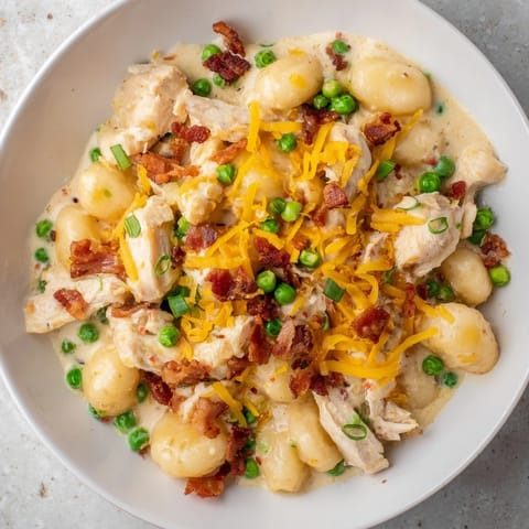 Creamy chicken gnocchi dish