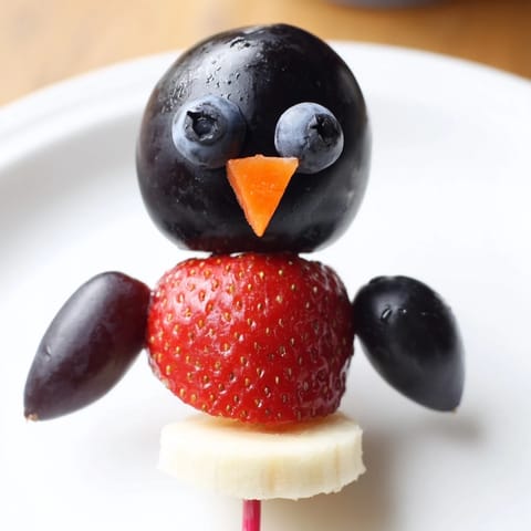 Penguin Fruit Skewer Army