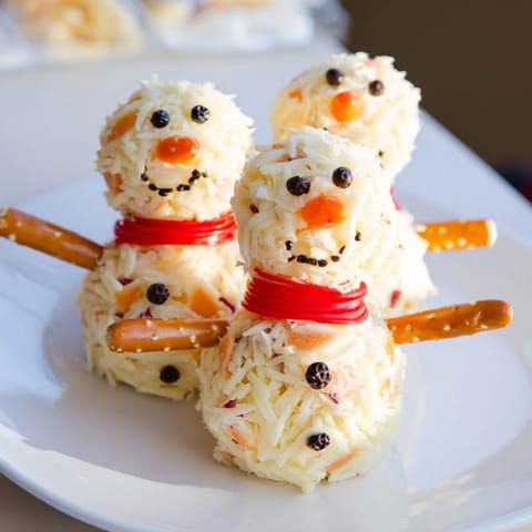 Snowman Cheese Ball Trio