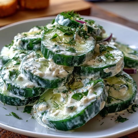 Creamy Cucumber Salad Dill