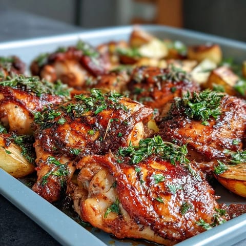 Golden-brown herb chicken and tender root vegetables create a wholesome, easy one-pan meal perfect for busy weeknights.  