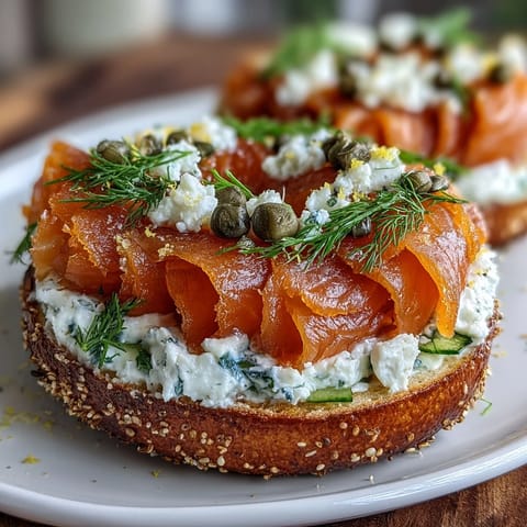 Smoked Salmon Bagel Board bursting with fresh toppings and creamy spreads for a festive brunch.