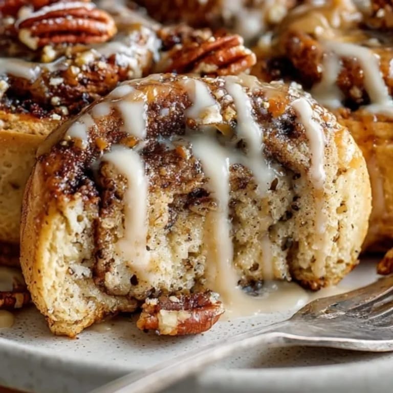 Golden, fragrant spiced pumpkin cinnamon roll ups with a sweet cream cheese glaze.