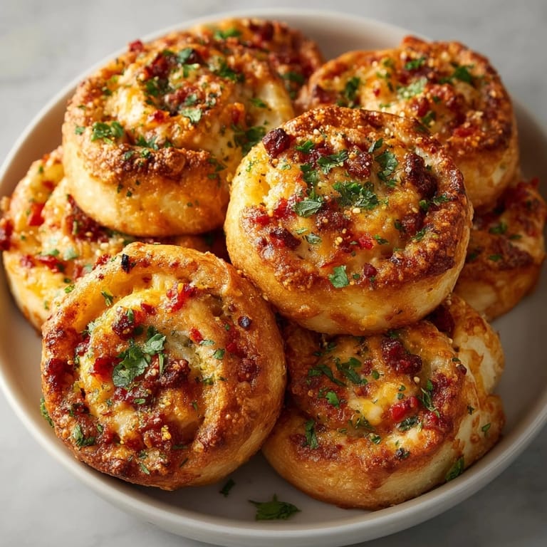 Spiraled Cheesy Tex-Mex Pinwheels, a colorful appetizer with visible peppers and herbs, ready to serve.