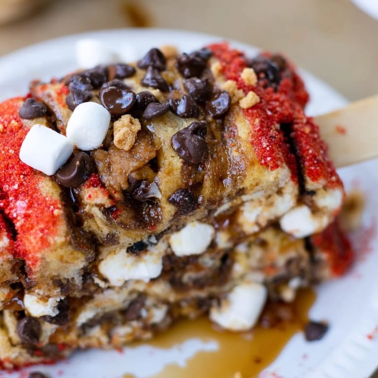 Deliciously crispy Smores Churro Cake Pancake Pops, perfect for playful party treats.