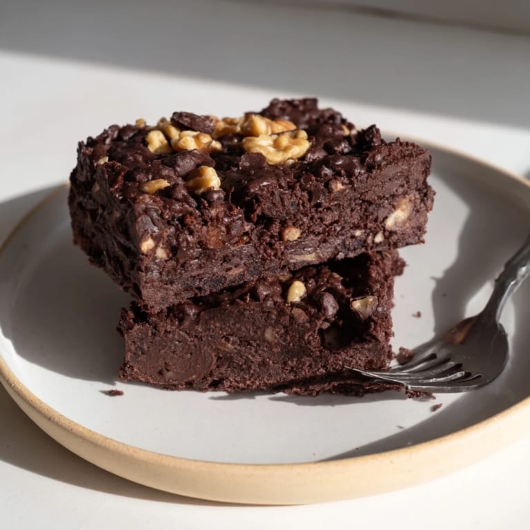 Fudgy Zero-Waste Brownies made from leftover nut-milk pulp and dark chocolate.  