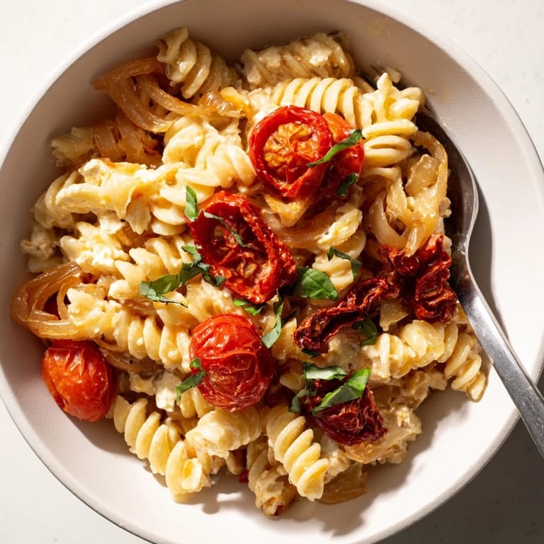 Delicious Baked Feta Pasta 2.0, bursting with rich flavors and vibrant colors. 