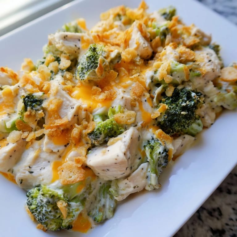 This family favorite Chicken & Broccoli Cheddar Bake features a cheesy, bubbling sauce and a crispy topping.