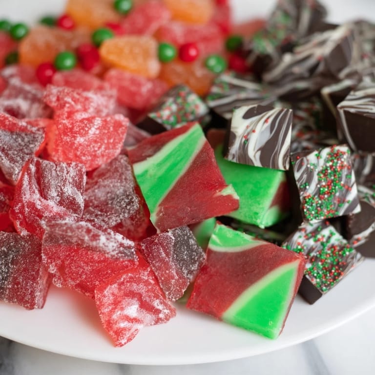 Imagine a sweet Jingle Bell Rock Candy Display, a delightful holiday treat with sparkling sugars and candies.