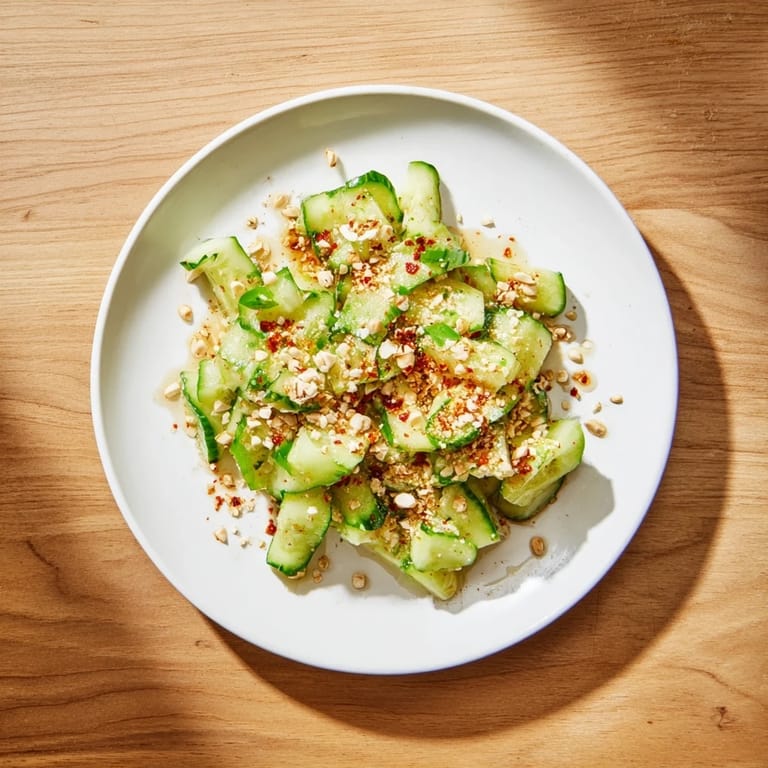 This visually appetizing Cucumber Shaker features crisp cucumber slices in tangy rice vinegar dressing.