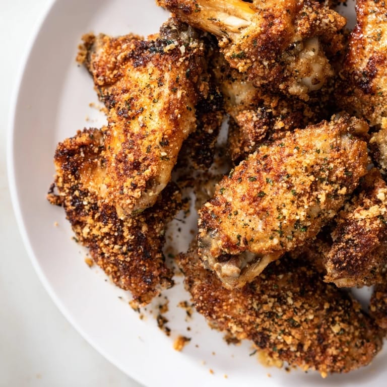 Freshly baked and beautiful Parmesan Chicken Wings, perfect for game-day snacking and sharing.