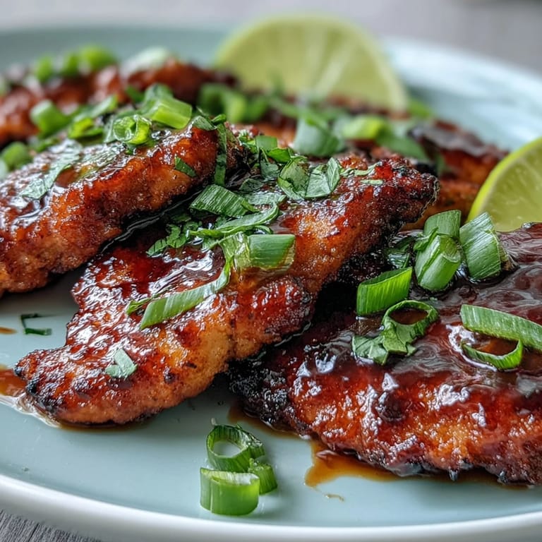 Golden-brown seared chicken cutlets simmered in sweet chili, honey, and lime sauce, ready for a quick weeknight dinner.