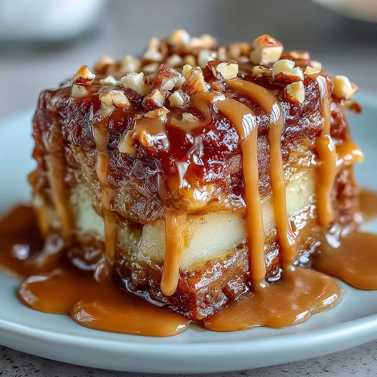 Crisp apple slices coated in rich caramel and finished with a luscious peanut butter drizzle, perfect for sharing.